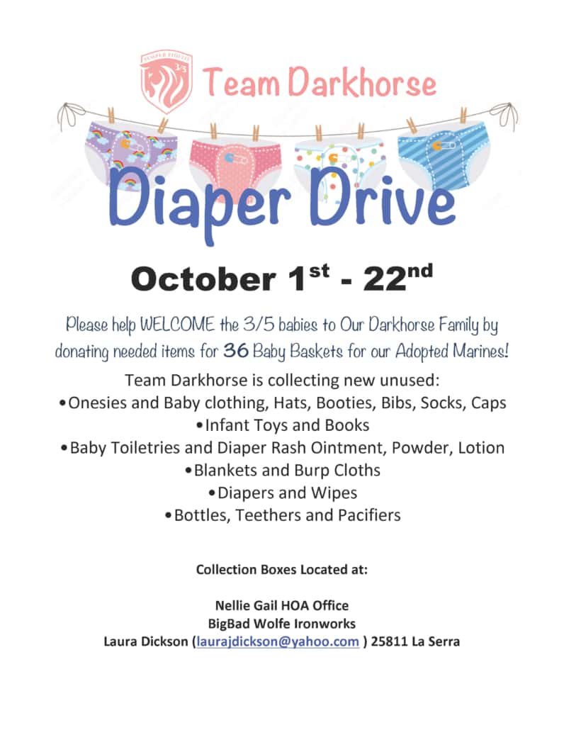 Diaper Drive Nellie Gail Ranch Owners Association